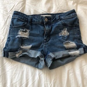 Dark wash shorts